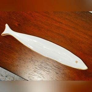 Dish Plate Fish Shape Sushi Olive Decor Handmade Hand painted In France Corsica